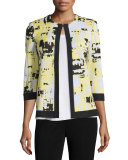 3/4-Sleeve Mosaic-Print Jacket