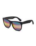 Classic M3 Iridescent Square Sunglasses, Black