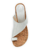 Gille Asymmetric Wedge Slide Sandal, Silver