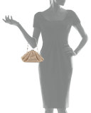 Enchanted Allover Beaded Pochette Clutch Bag, Silver/Champagne