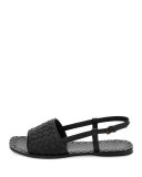 Napa Intrecciato Halter Sandal, Black (Nero)