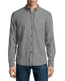 Yokohama Check Long-Sleeve Sport Shirt, Black