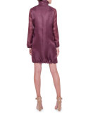 Sleeveless Pleated-Front Sheath Dress, Dahlia