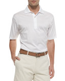 Cotton Short-Sleeve Polo, White