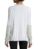 Tamara Melange Cashmere Pullover Sweater, Light Gray