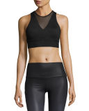 Jubilee Mesh-Inset Sports Bra, Black