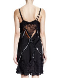 Sleeveless Embellished Cage Sheath Dress, Black