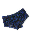 Medium Rise Crossdyed Boyshorts, Black/Blue