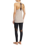 Captain Tight Leggings with Mesh-Panel, Black