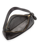 orchard st. treana leather shoulder bag, black/cream