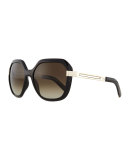 Bianca Square Sunglasses, Black
