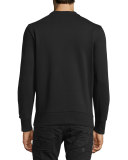 Zipper-Front Long-Sleeve Sweatshirt, Black