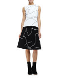 Calder Sleeveless Line Art Top, White