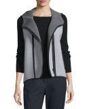 Margie Hooded Knit Vest, Light/Medium Gray