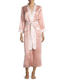 Monte Carlo Satin Long Robe, Rose Gold/Blush
