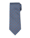 Plaid & Square-Print Silk Tie, Royal