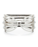 18K White Gold & Black Diamond Seven-Row Cuff Bracelet