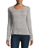 Henley Raglan Tee, Gris