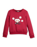 DJ Choupette Pullover Sweatshirt, Cranberry, Size 2-5