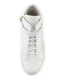 Breck Leather High-Top Sneaker, White