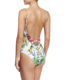 Long Printed Sarong Coverup, Exotic Hypnotic