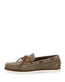 Yarmouth Leather Boat Shoe, Charcoal