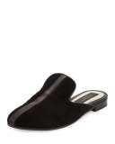 Savoy Suede Loafer Slide, Black