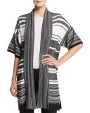 Multi-Stripe Open Cardigan