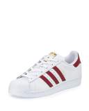 Superstar Original Fashion Sneaker, White/Burgundy