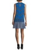 Liza Tiered Flounce Chevron Dots Dress