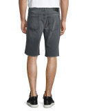 Eliott Distressed Denim Short, Dark Gray