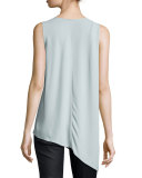 Silk Asymmetric Draped Shell, Geyser