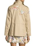 Embroidered Military Jacket, Sand