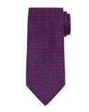 Interlocking Printed Silk Tie