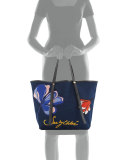 Andy Floral Denim Tote Bag, Flowers
