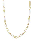 18K Gold Boho Soldered Link Necklace, 42"L 