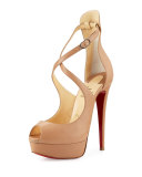 Marlenalta Leather 150mm Red Sole Pump, Nude