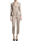 Treeca Cl. Continuous Cropped Pants, Gray Khaki