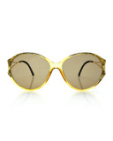 Round Open-Arm Monochromatic Sunglasses, Yellow/Gold