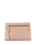 Alix Small Zip & Padlock Clutch Bag, Nude