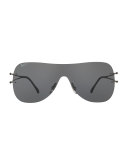 Tech Light Ray Polarized Mask Sunglasses, Gunmetal