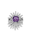 23mm Diamond & Amethyst Starburst Ring