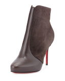 Gaetanina Paneled Red Sole Bootie, Taupe
