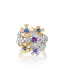 Wonderland Pow Orchid Cluster Ring, Size 6.5