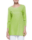 Bias-Striped Knit Tunic, Plus Size