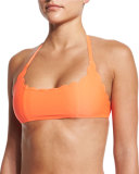 Reversible Seamless Scalloped Swim Top