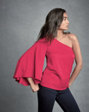 Tori One-Shoulder Top, Rose