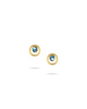 Jaipur Blue Topaz Circle Stud Earrings