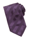 Textured-Stripe Silk Tie, Purple 