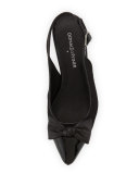 Gaga Cap-Toe Bow Slingback Pump, Black